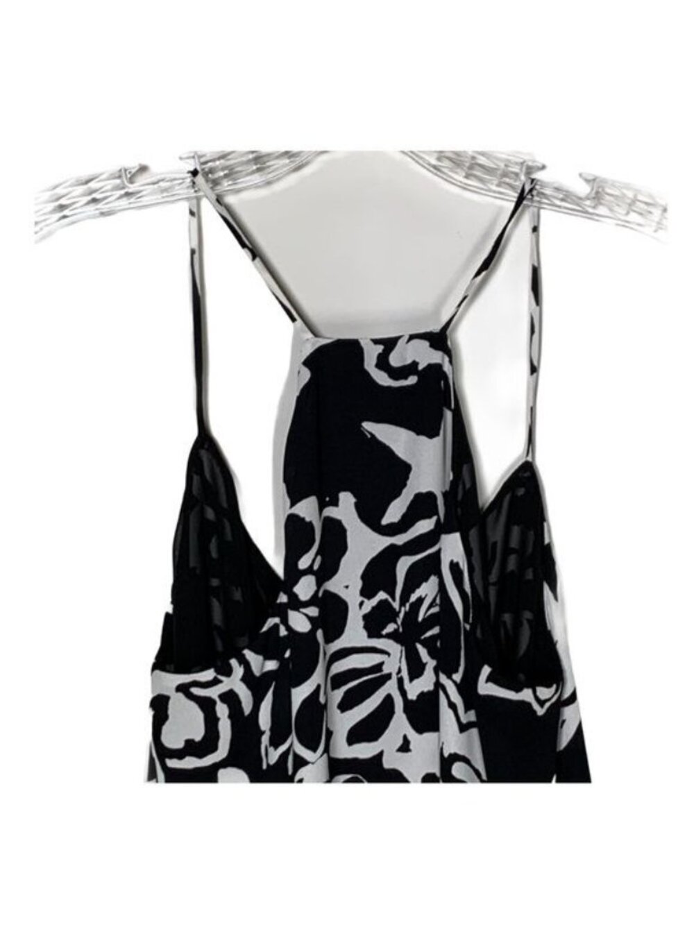 LOFT Women's XS Black White Floral Halter Blouse Sleeveless Top Casual - Picture 8 of 8
